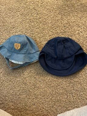 Kids Sun Bucket Hat - Light Blue and Navy